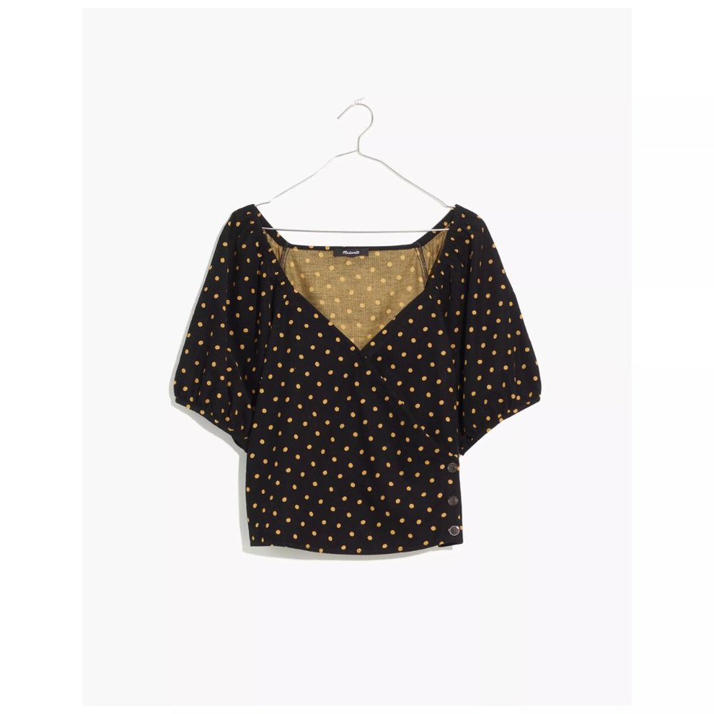 [NWT] Madewell Corduroy Wrap Top in Dot - Picture 5 of 5